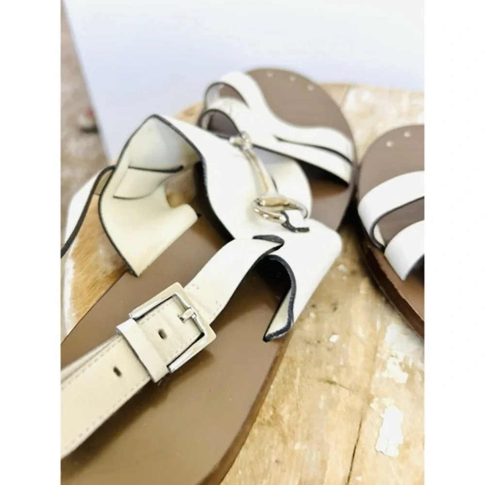 Gucci Women's‎ Liquid Gold Leather Thong Slingback SANDALS size 39.5